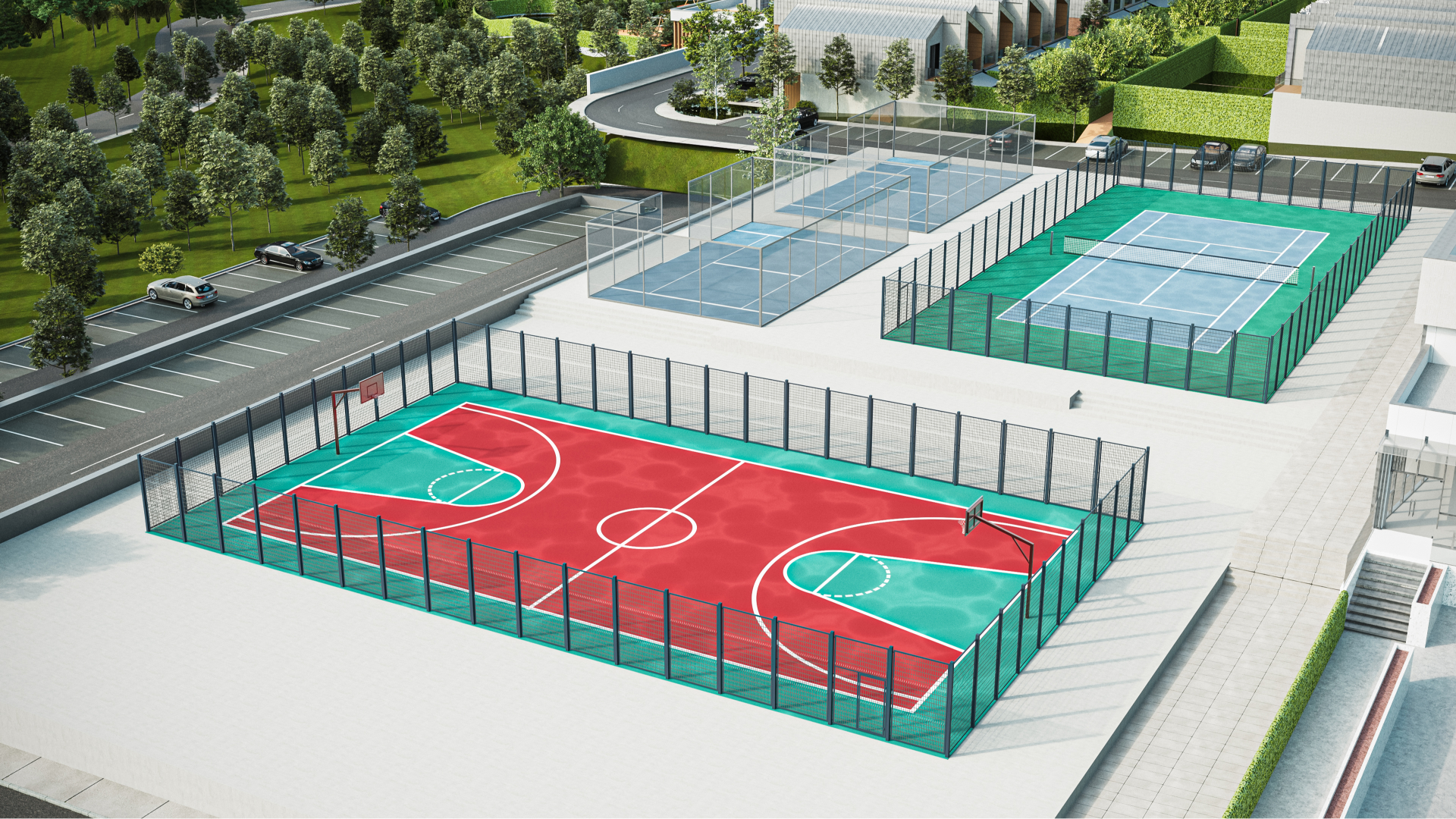 BEKATOWN Sportski tereni Aranđelovac - košarka, tenis i sportski tereni u stambenom kompleksu sa nekretninama podno Bukulje